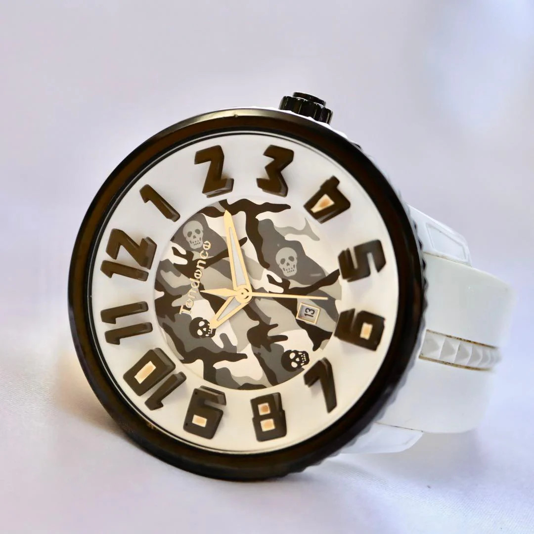 Tendence Marklona Limited Edition Quartz 51mm Camouflage Dial White Belt