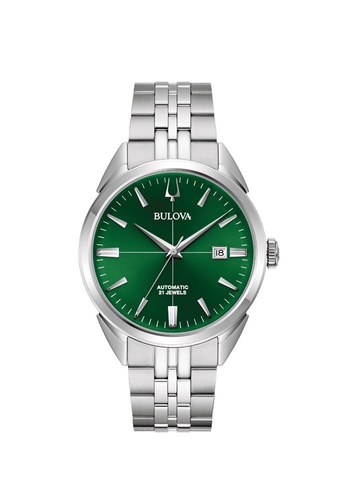 Bulova Sutton 96B424 Automatic Green Dial 41mm Men’s Watch Box & Card