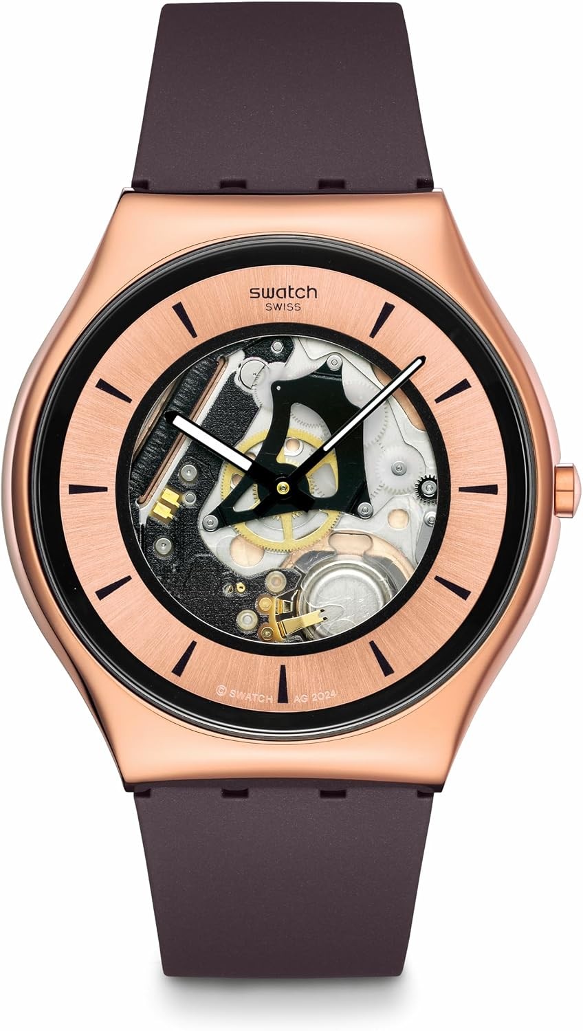 Swatch Skin Irony 42 Unisex Watch Casual Polymer Brown Quartz Waterproof