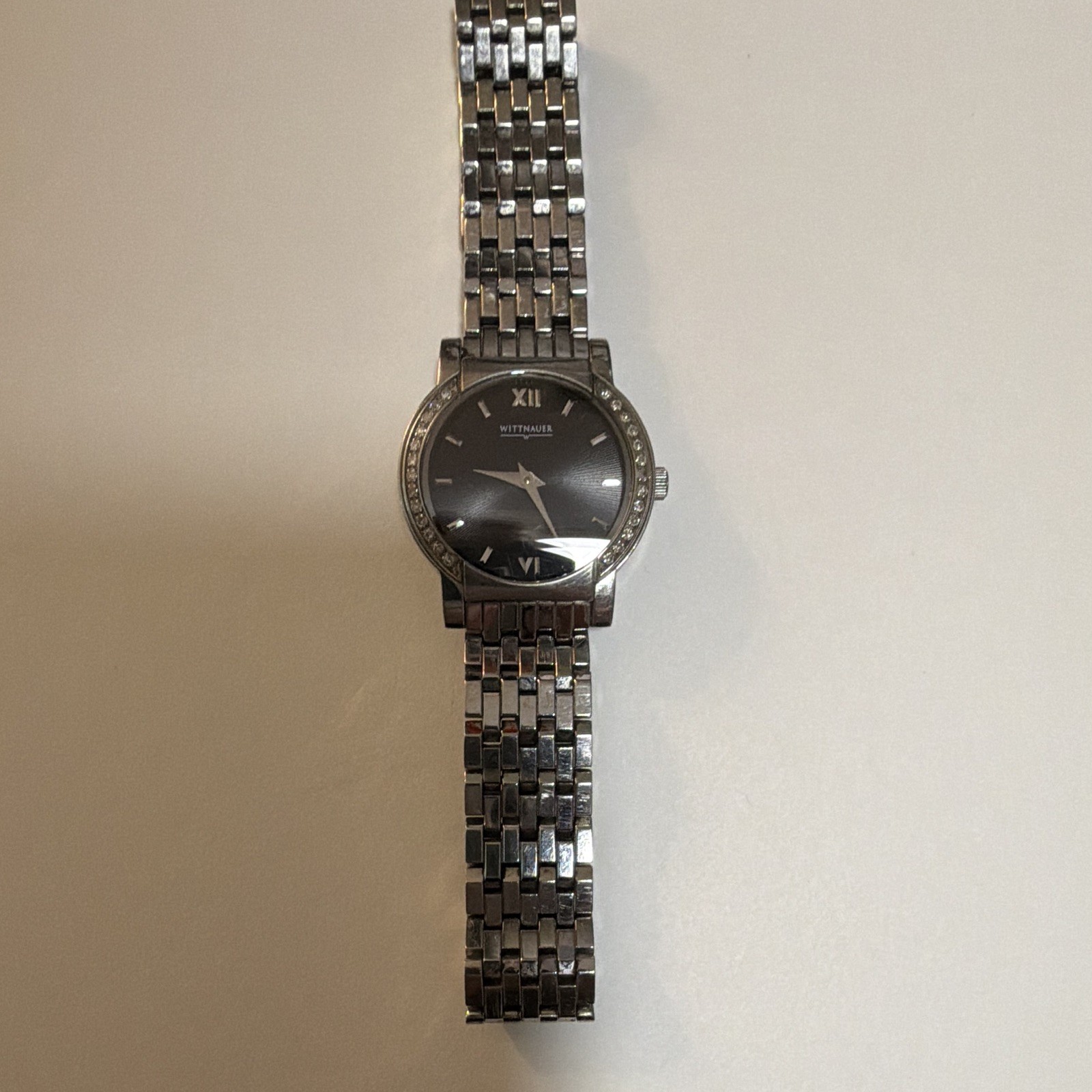 Wittnauer Women’s Dress Silver Tone Diamond Bezel Watch