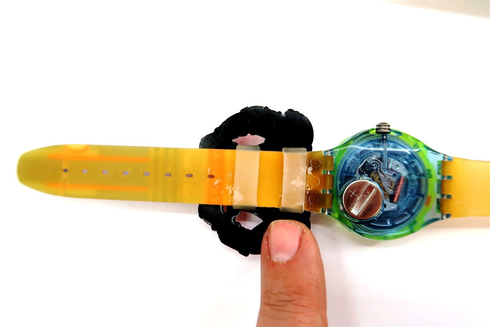 Swatch Watch STRIPP SDN120 Spaceman New 1996 Box Set ~ WORKS HAS DAMAGED BAND