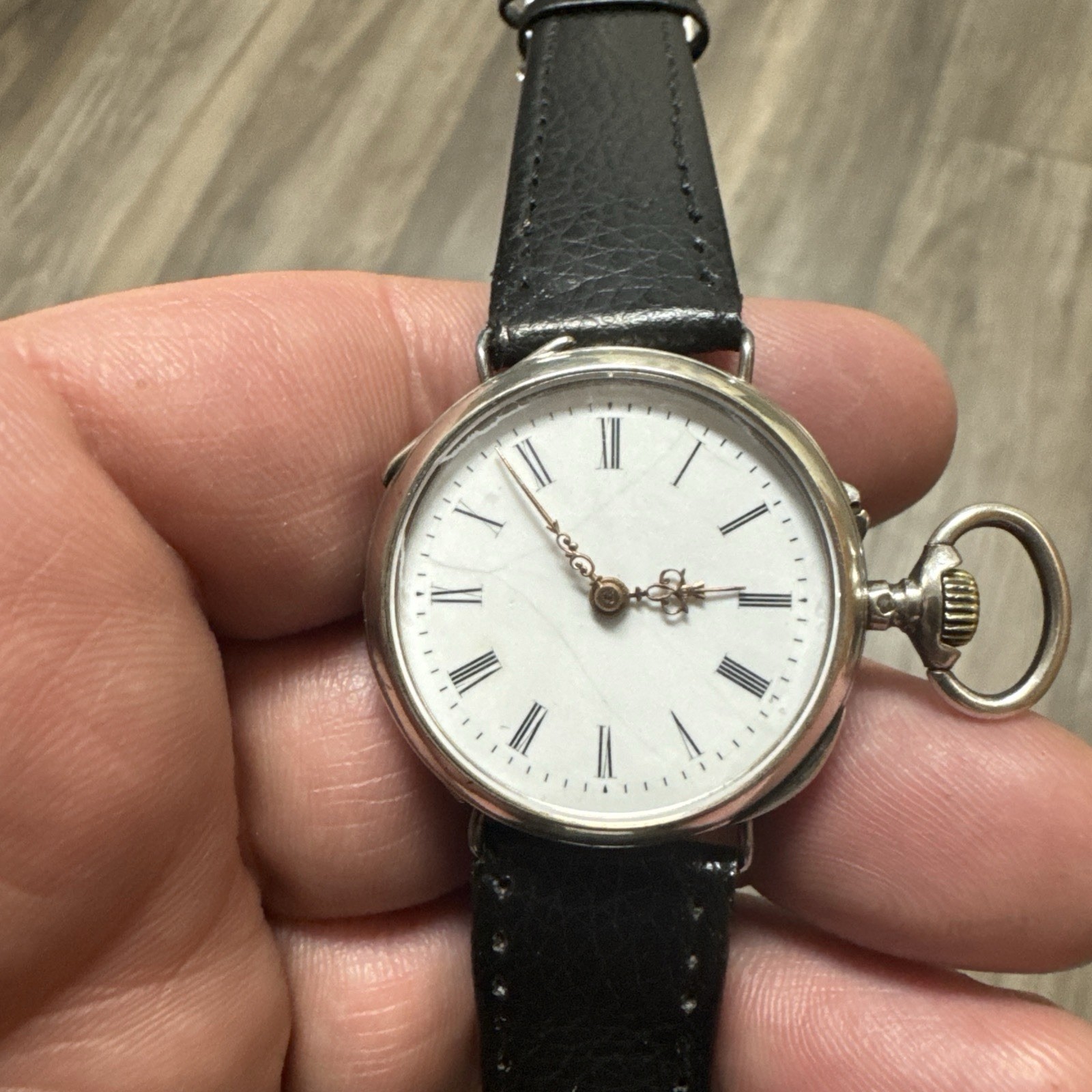 Lovely SILVER Cylindre 1900’s Antique French Wristwatch – PERFECT Fully Serviced