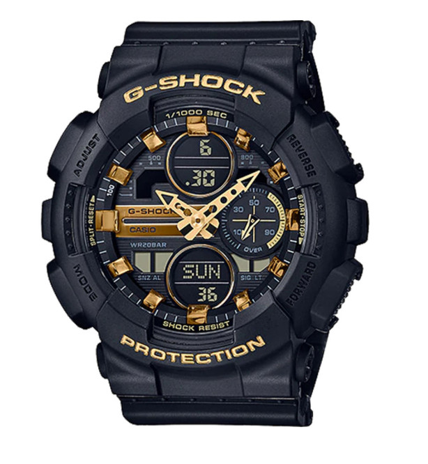 Casio G-Shock GMA-S140M-1ADR Black Gold Analog Digital Watch 200M