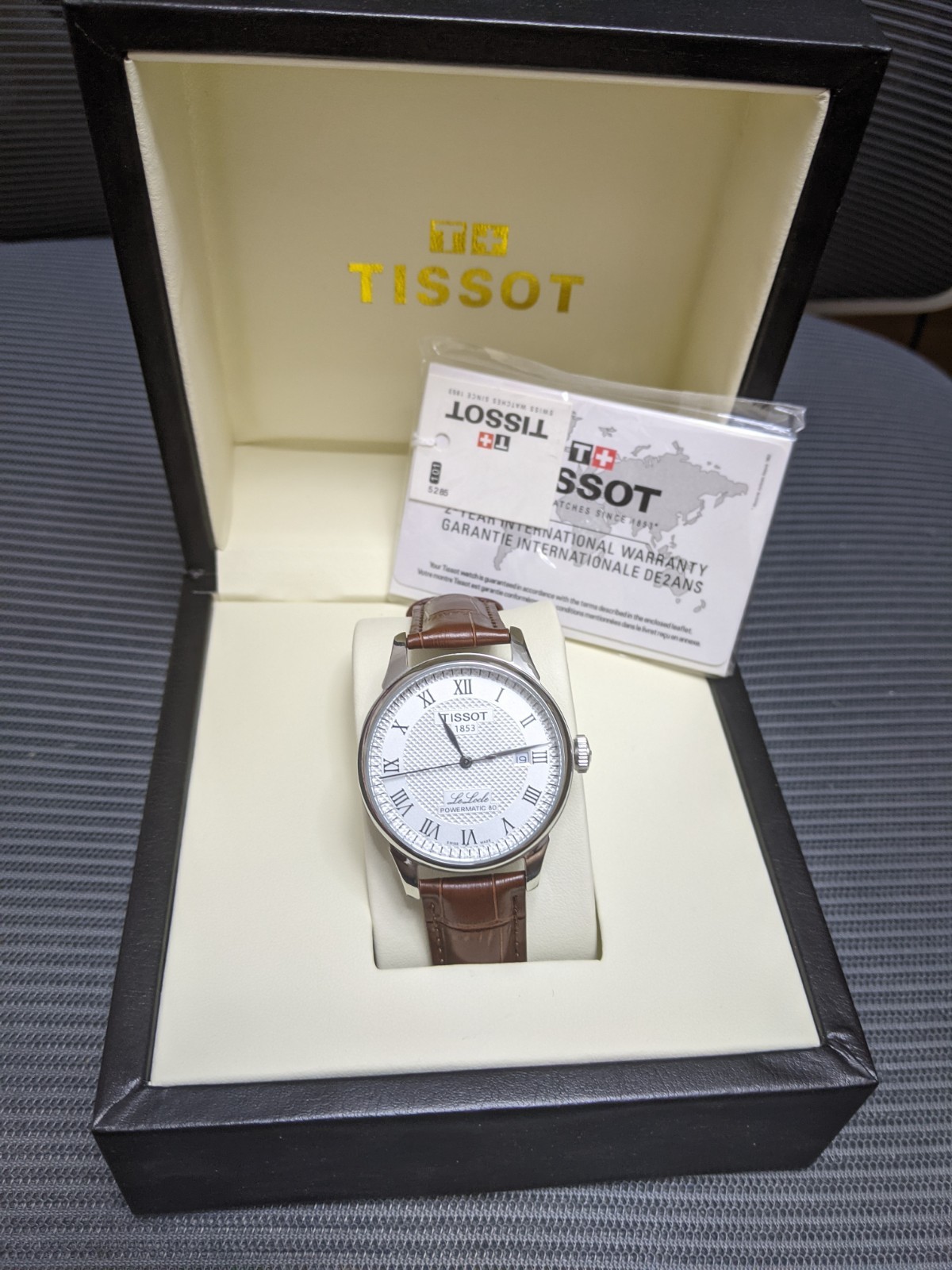 Tissot Le Locle Powermatic 80 Men’s Automatic Watch Silver Dial Brown Leather