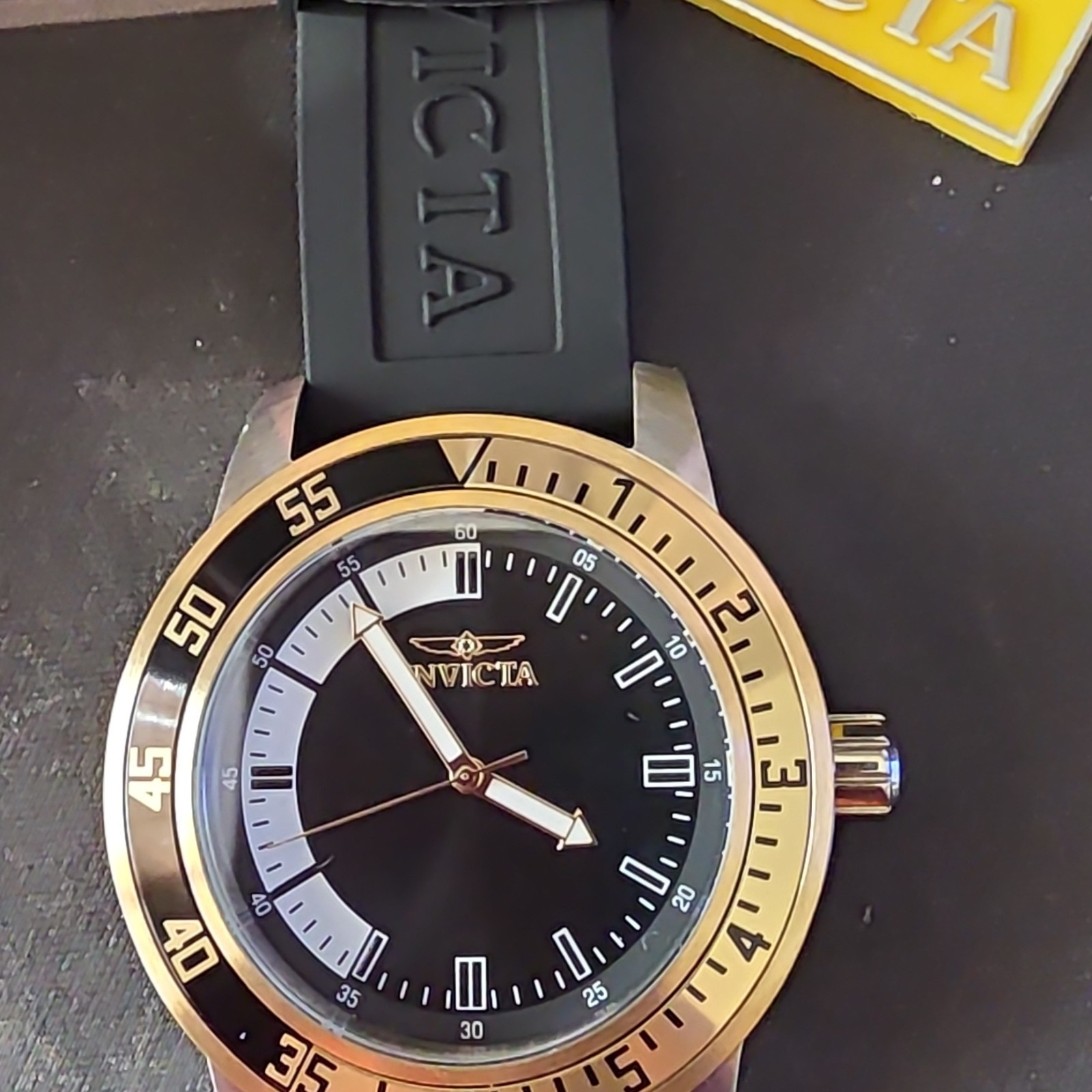 Invicta Speciality 45mm Stainless Steel Case Black Dial and Strap Quartz Men’