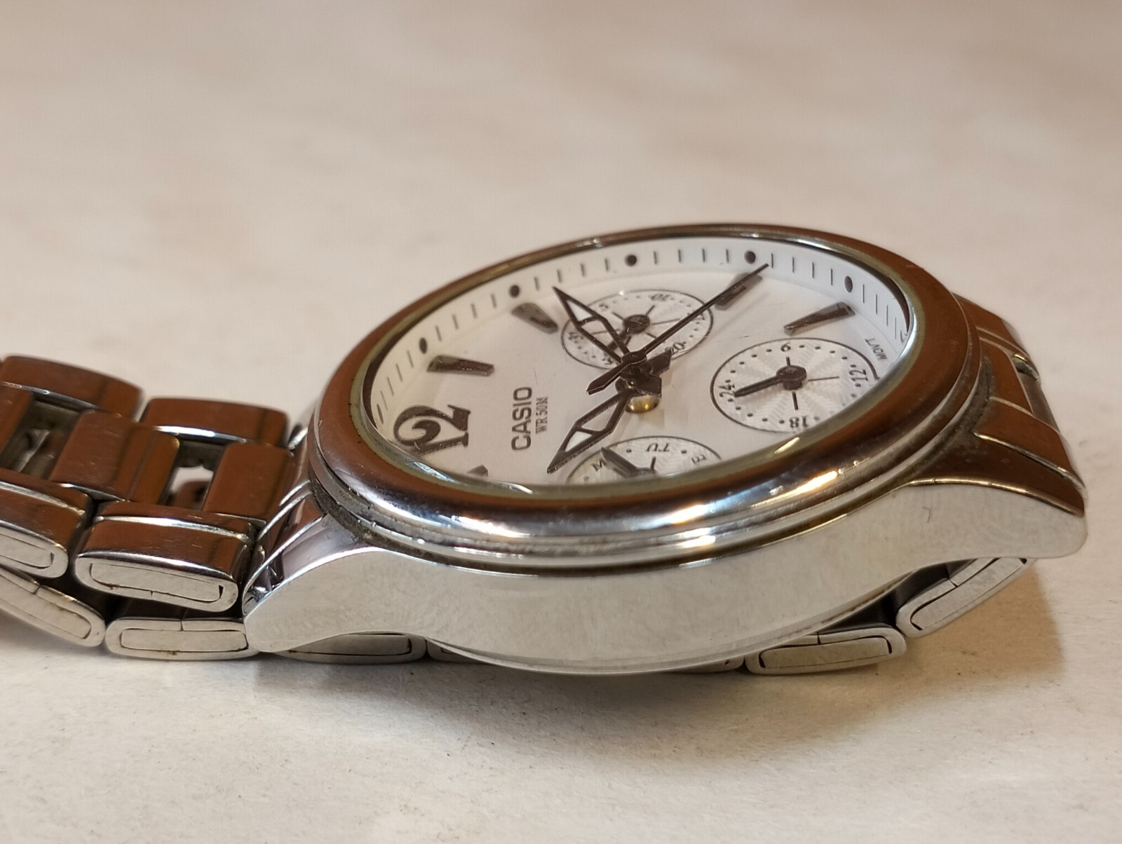 MULTIFUNCTION QUARTZ WHITE DIAL LTP-2085 JAPAN WOMEN’S FULL WORK ALL ORG.