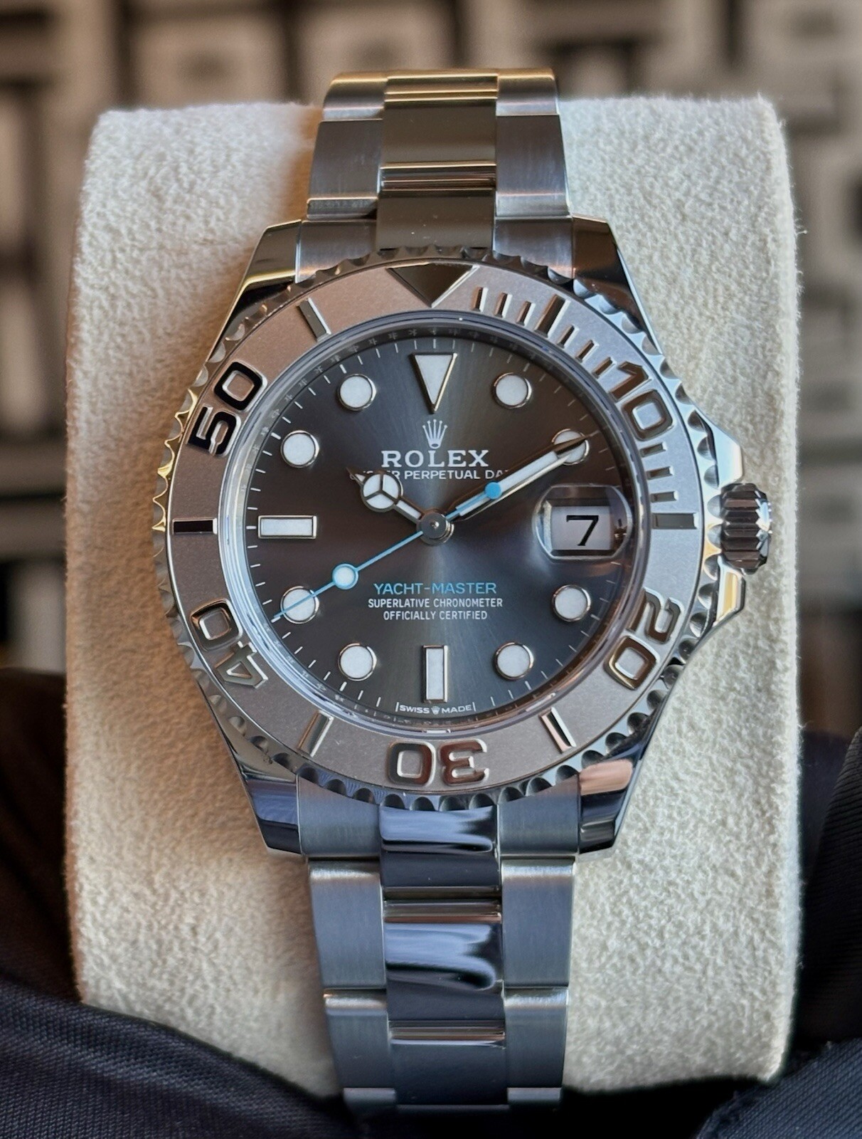 2024 Rolex Yacht-Master 37 “Silver Surfer” COMPLETE SET Rhodium Dial 268622