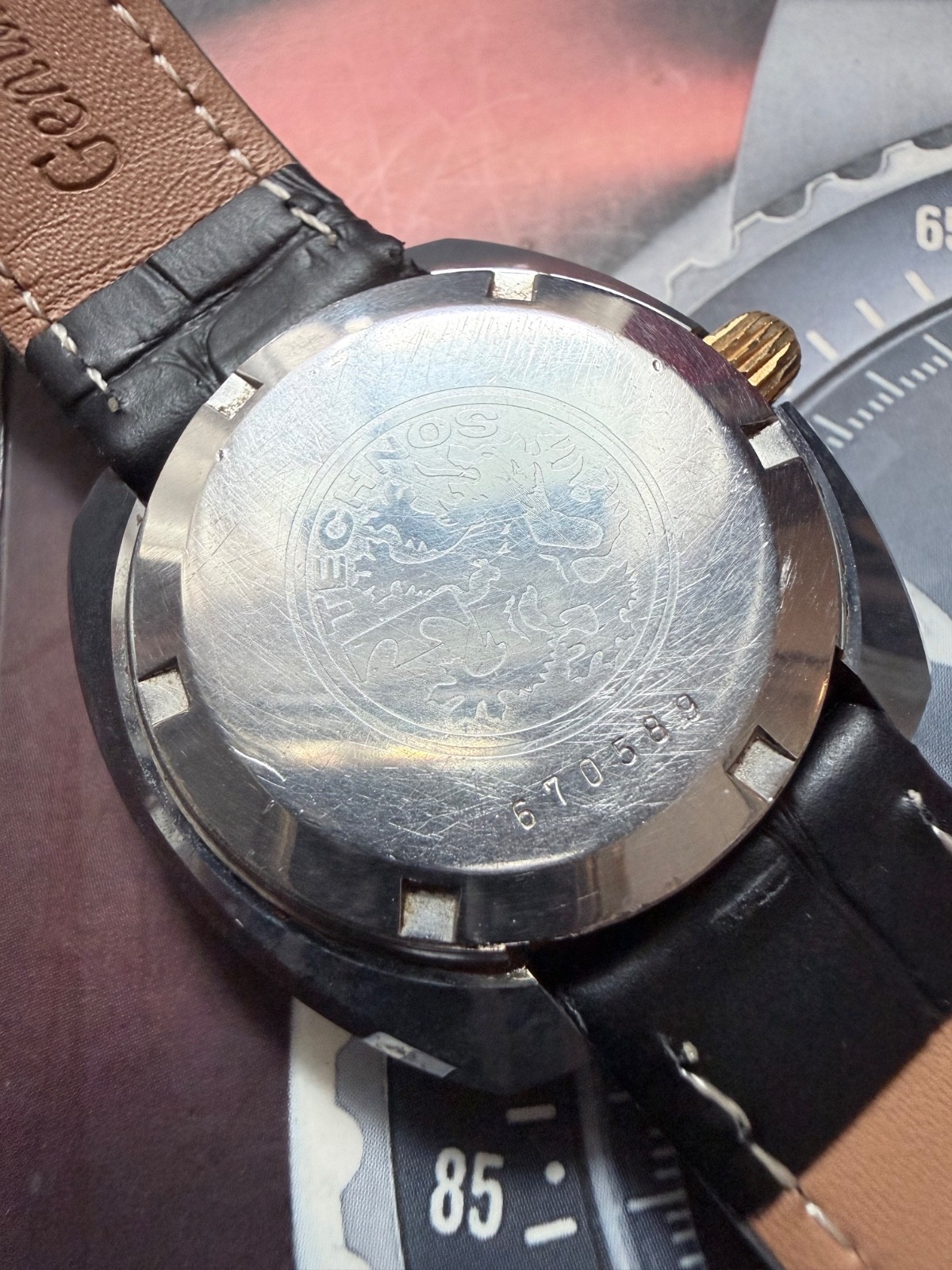 Technos Borazon VII Automatic Green Fumé Dial Swiss Men’s Watch 1970s