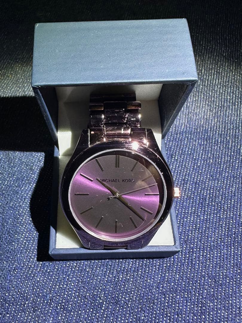 Michael Kors Purple Dial Men’s Watch 23cm Metal Purple: Used Authentic