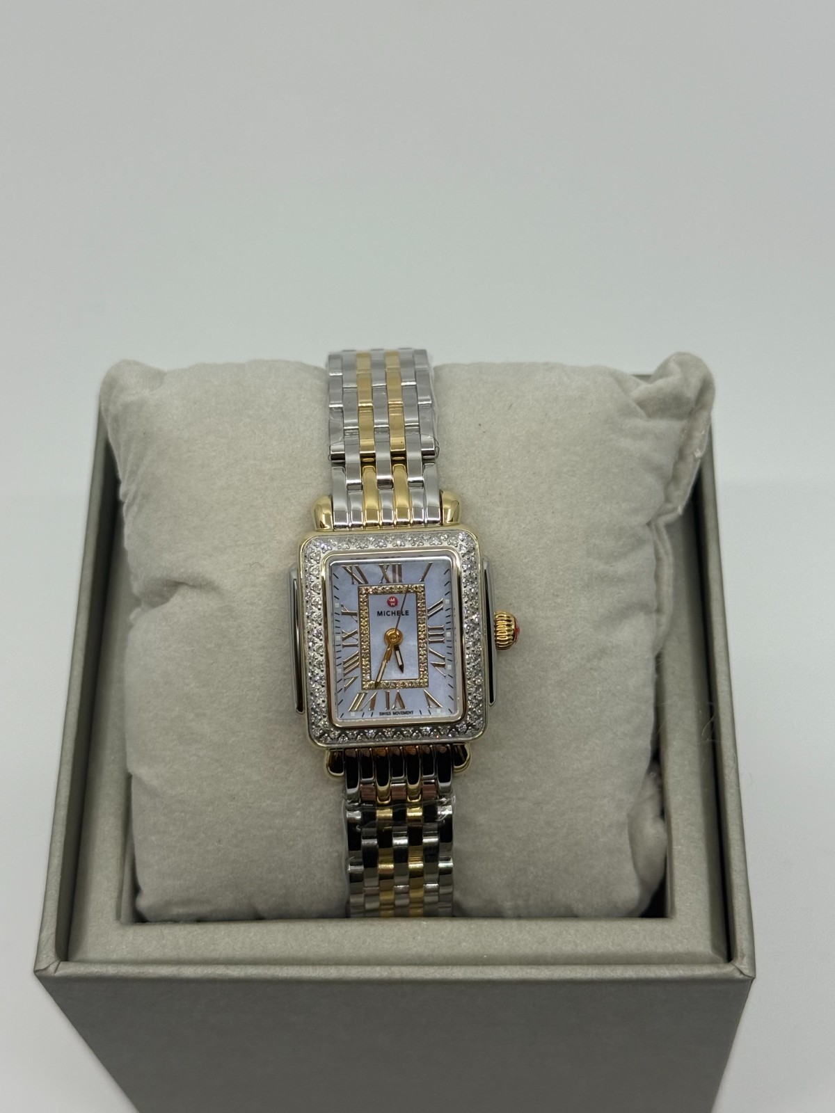 Michele Deco Madison Mini Diamond Two-Tone 18K Gold-Plated Watch MWW06D000176