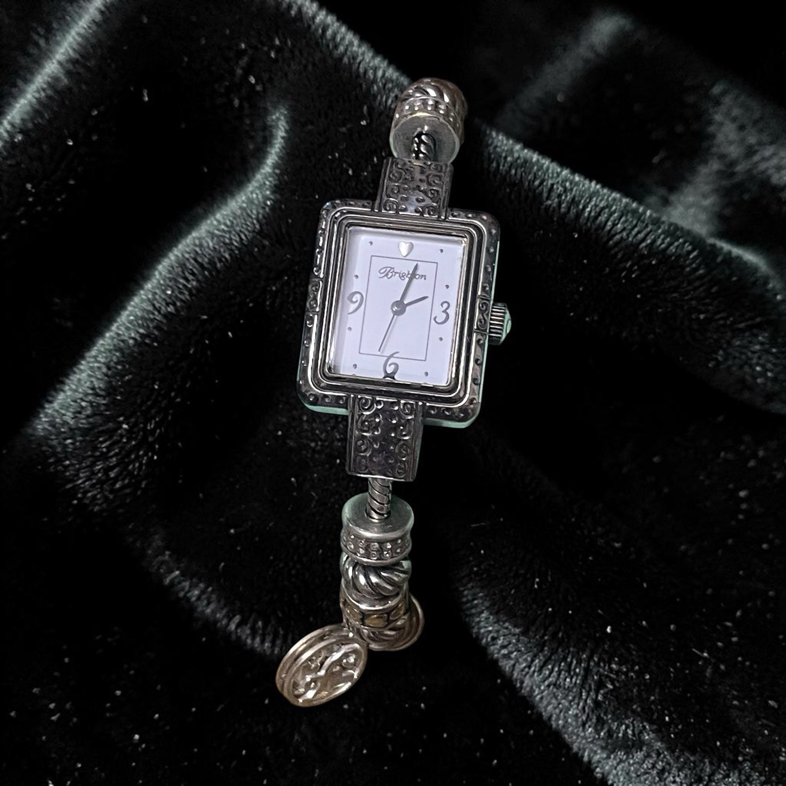 Brighton Cherry Hill Watch Silver Plated Add a Bead Charm Bracelet + 14 Beads