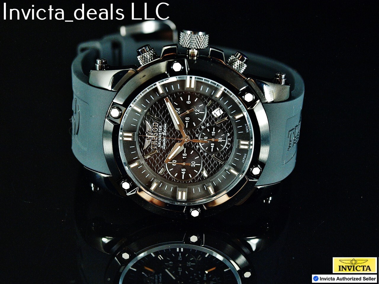 Tresod Men’s NAVMASTER Chronograph COMBAT Black Tone Sapphire Crystal SS Watch