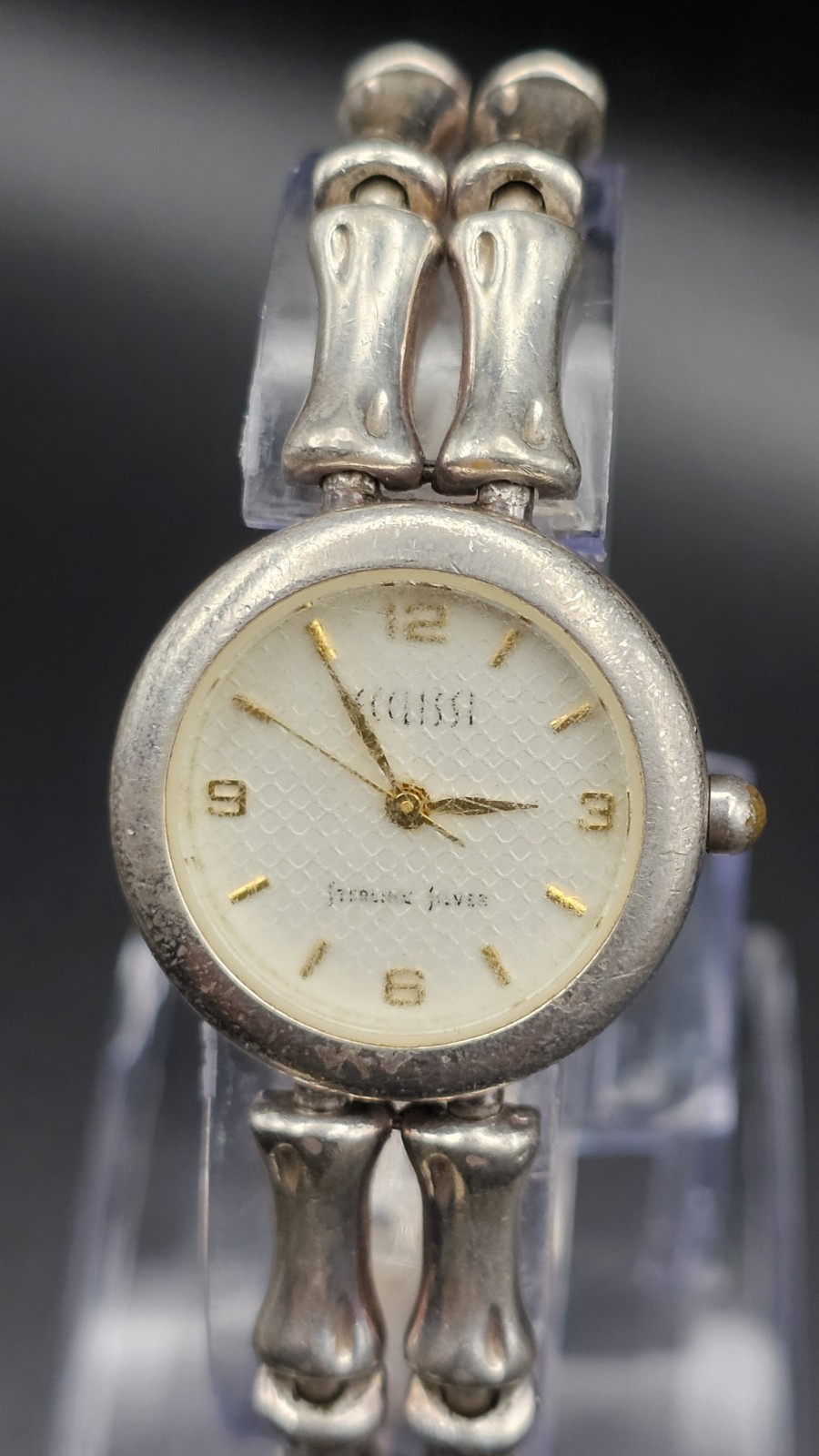 Ecclissi 925 Sterling Silver Ladies Skeleton Bone Link Band Watch – WORKING