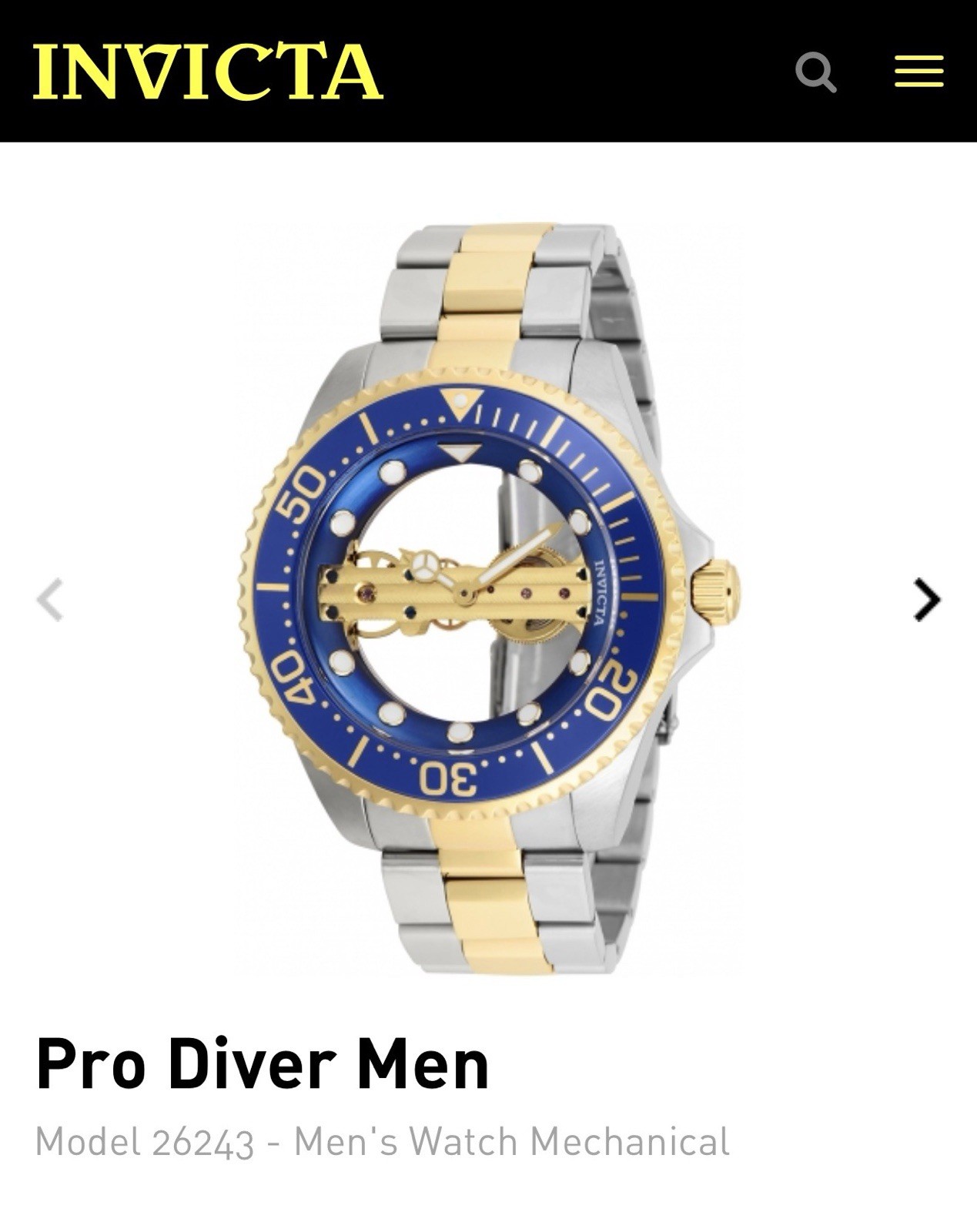 Invicta Pro Diver “Ghost Bridge” Mechanical watch 26243