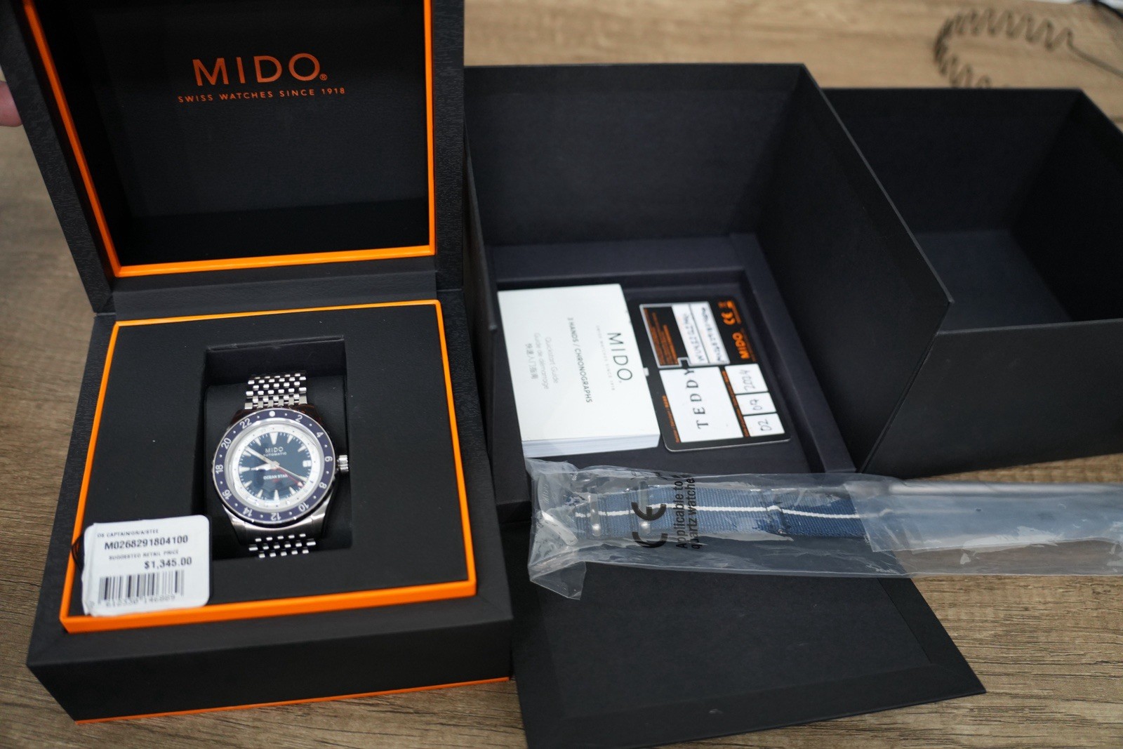 MIDO Ocean Star GMT – M026.829.18.041.00 – Mint, Full Package Tags Box And Paper