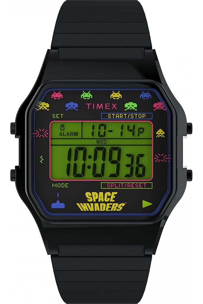 Timex T80 x Space Invaders Nostalgic Arcade Style Watch TW2V39900 Backlight 34mm
