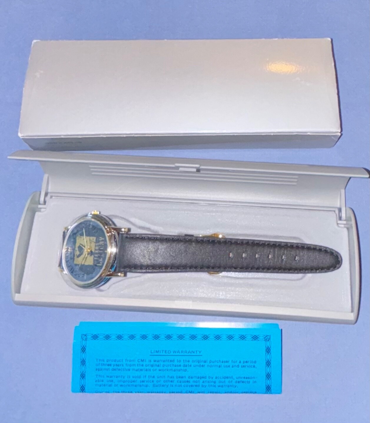 New Sveda Texas Lottery Unisex Adults Watch w/ Black Leather Band in Case