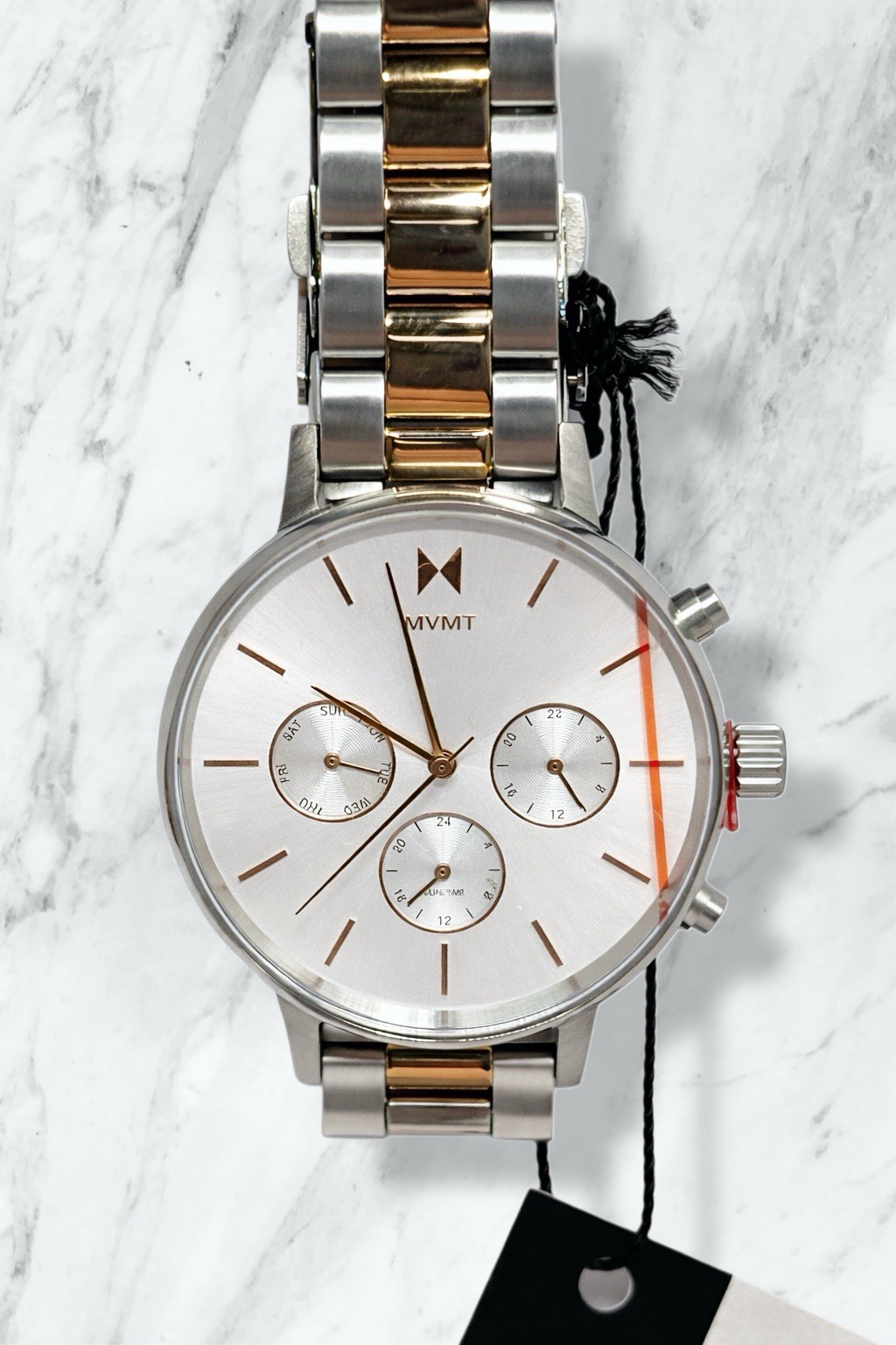 MVMT Nova Stella 38mm Women’s Two-Tone Quartz Watch Silver Rose Gold NWT
