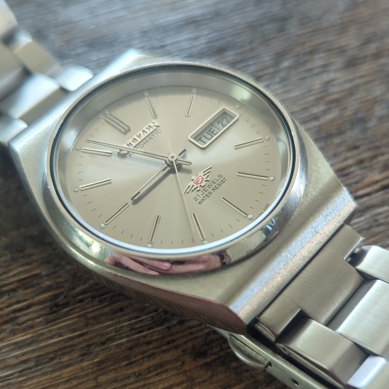 Citizen Eagle 7 Automatic 21 Jewel Day-Date Silver Dial Stainless Steel Bracelet