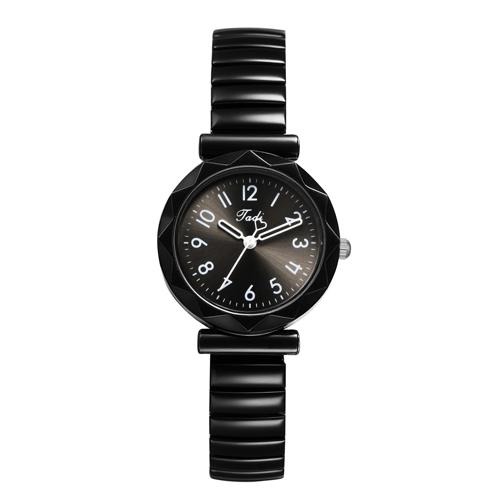 Students Youth Elastic Stainless Steel Strap Easy Reader Quartz Wrist Watches