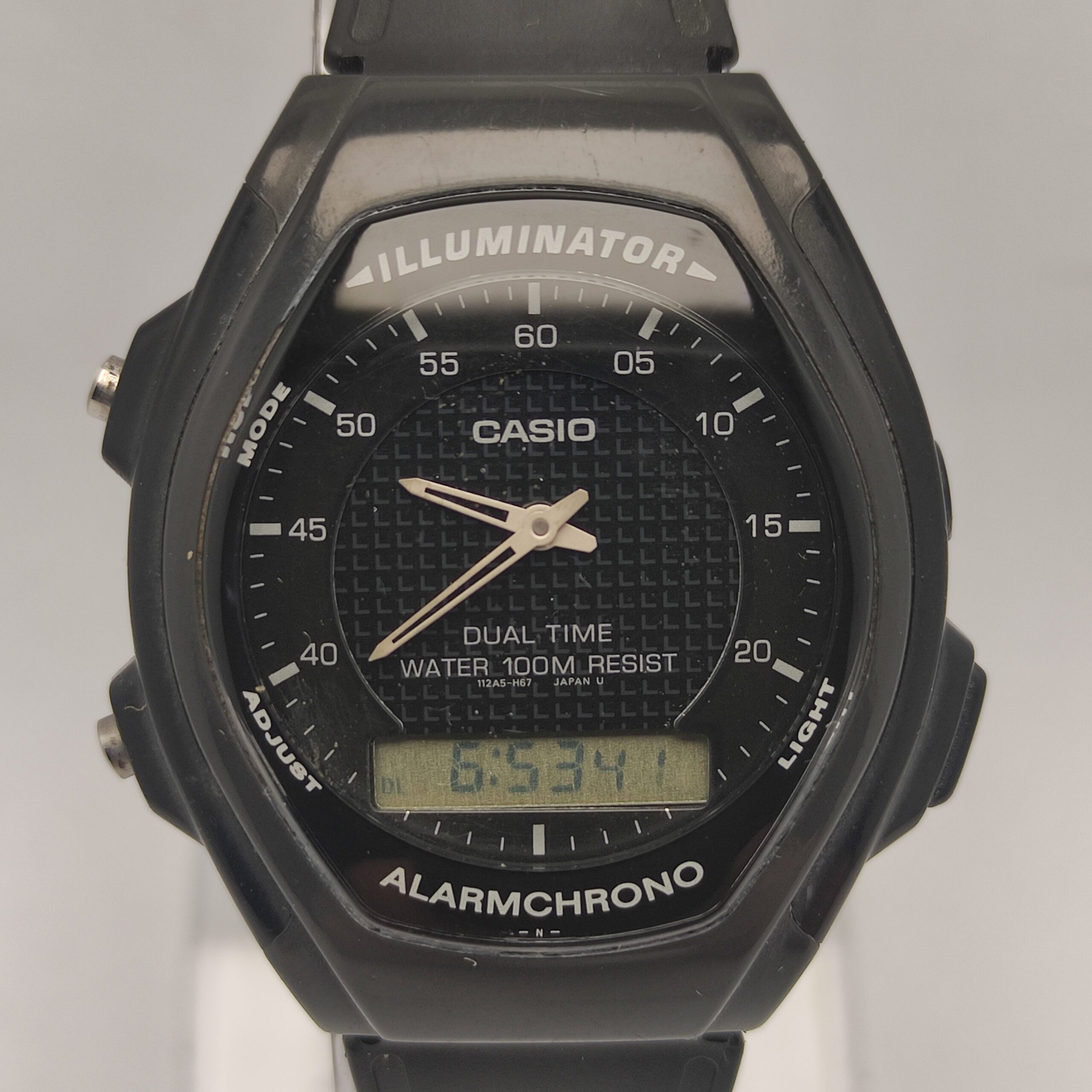 Casio Illuminator AQ-140W Dual Time Ana/Digi 1737 Quartz Vintage Watch HSN104BAS