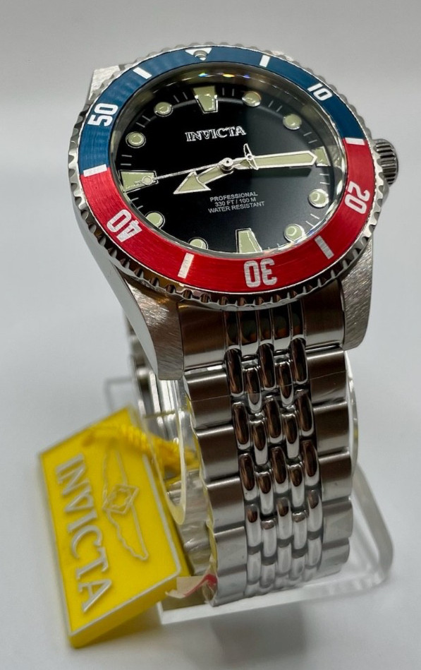 Invicta Pro Diver Automatic Men’s 44mm Pepsi Bezel Lume Markers SS Watch 39751