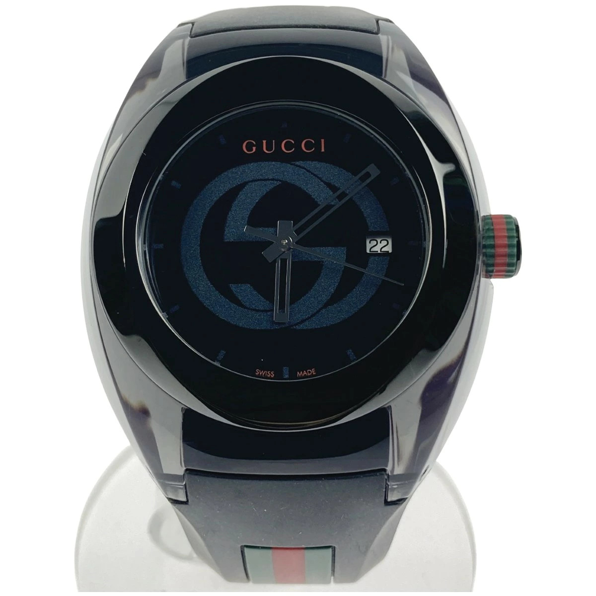 GUCCI Interlocking G Sink YA137107A Black Quartz SS Men’s Watch