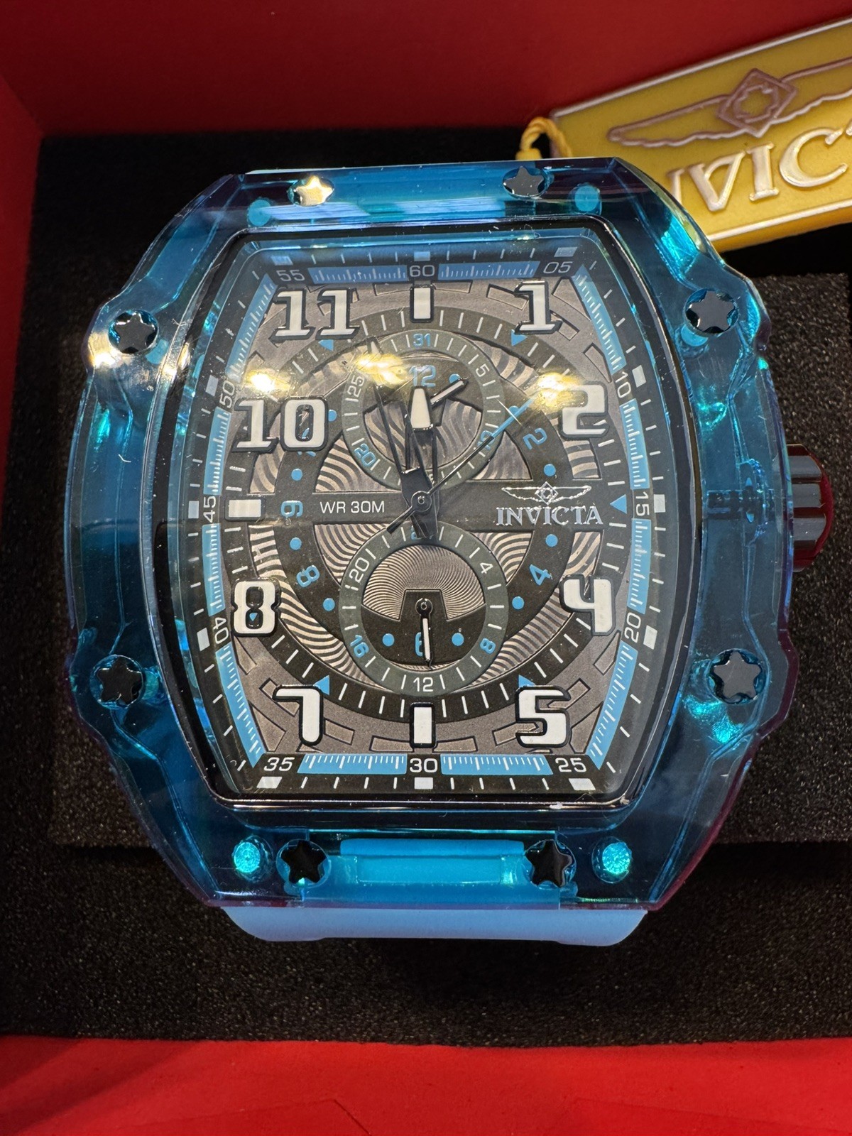 NEW Invicta Men’s 48.5mm Racing Cyclone Quartz Chronograph Blue Tone Watch