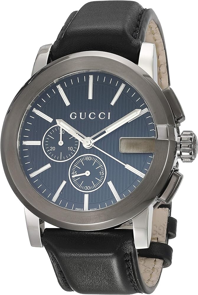 $1820 MSRP | Gucci G-Chrono Men’s Black Dial Chronograph Watch – YA101205 NEW