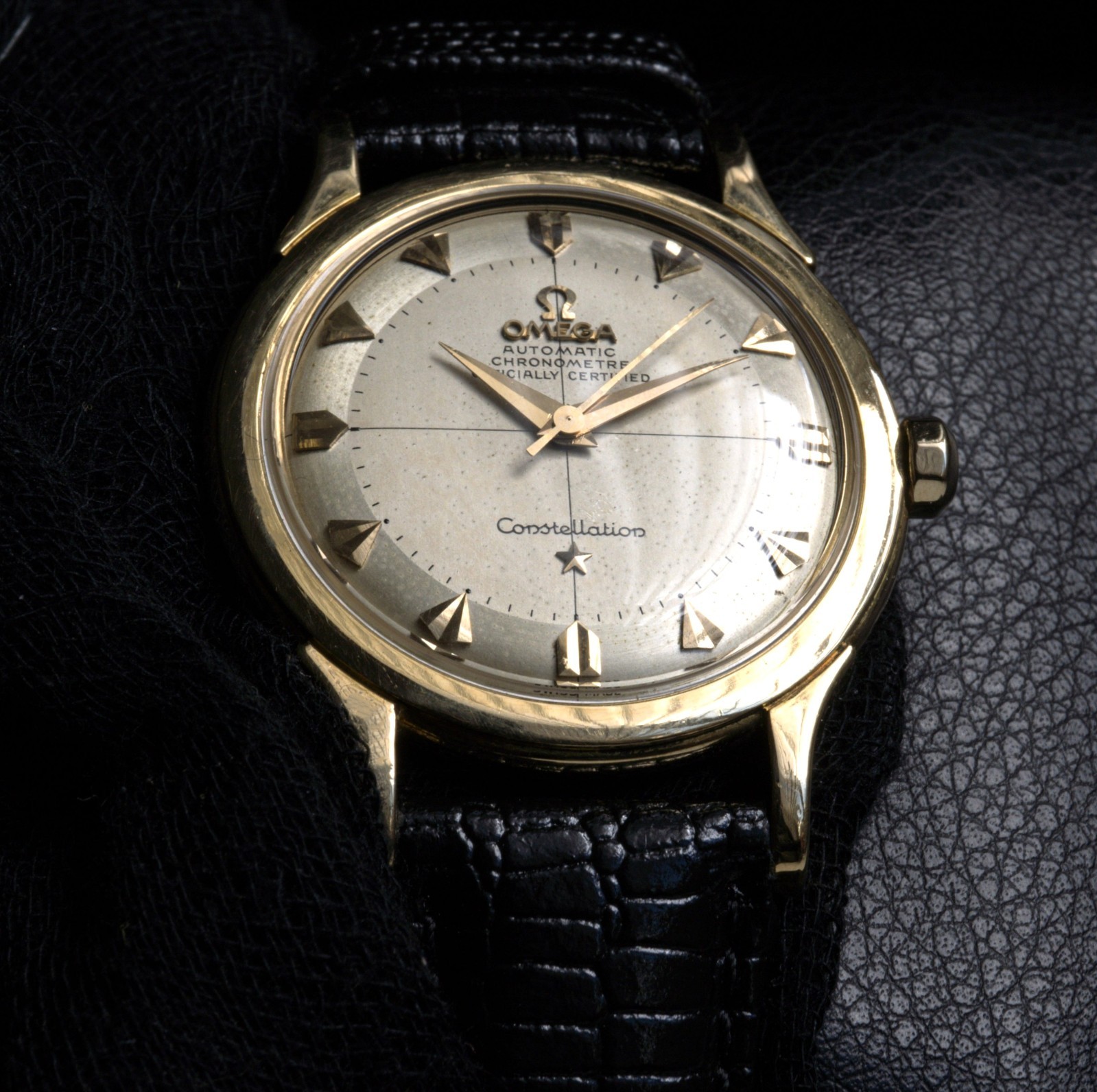 18k Solid Gold OMEGA Constellation Arrow Markers Automatic Vintage Men’s Watch