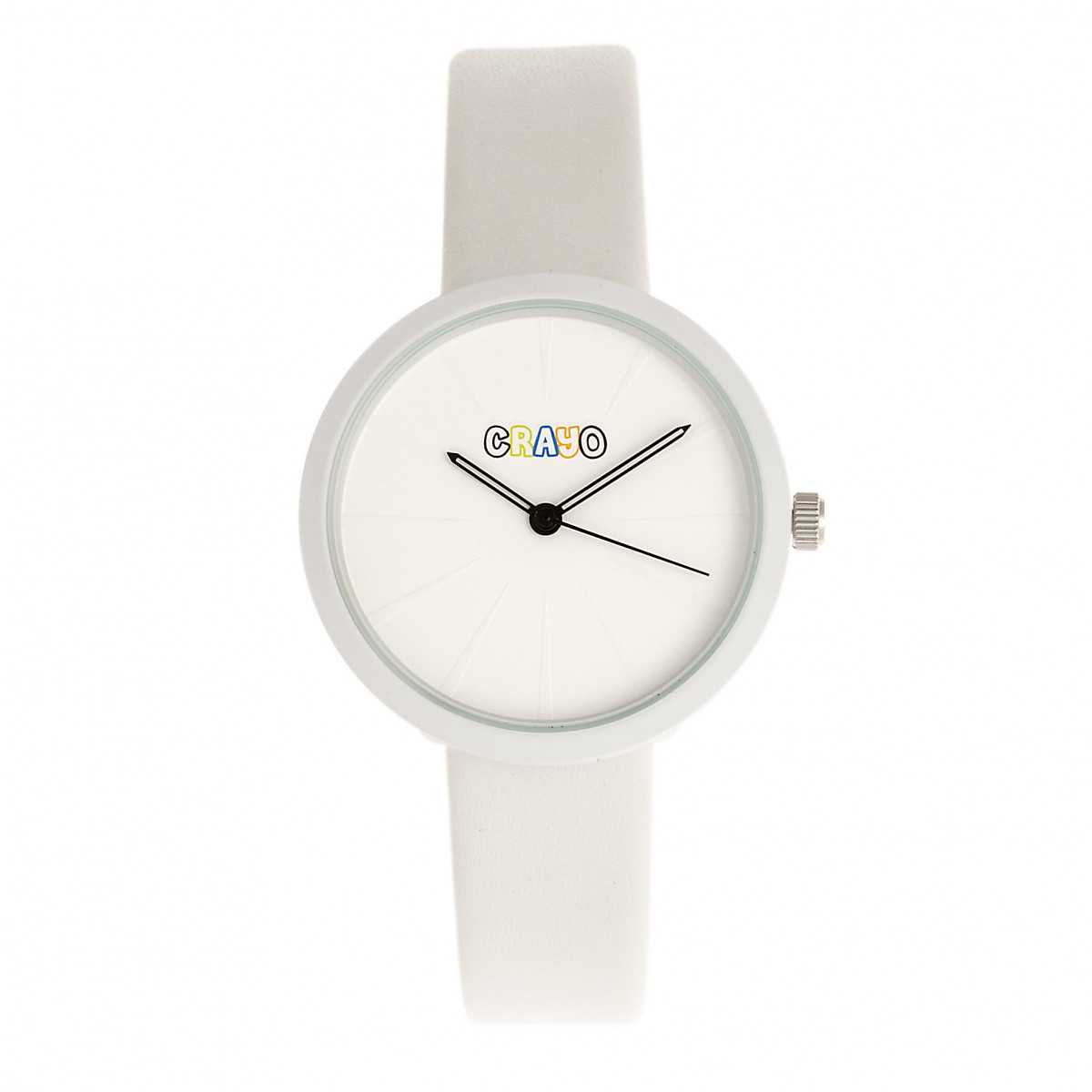 Crayo Blade White Leatherette Strap Unisex Watch CRACR5401