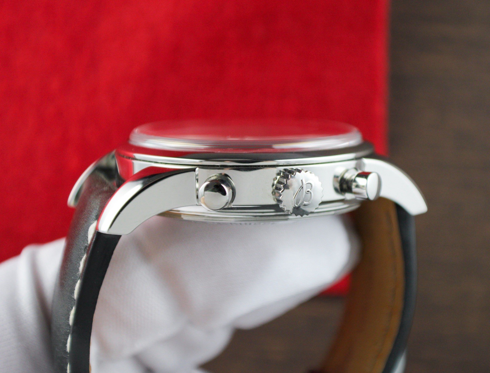 Breitling Transocean AB0152 Stainless Steel Chronograph Box 43mm Black White Red