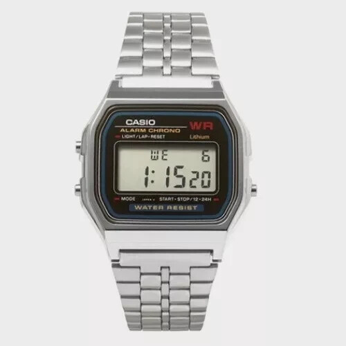 Casio A159WA-N1 | Unisex Digital Quartz Wrist Watch, Stainless Steel Band, LED L