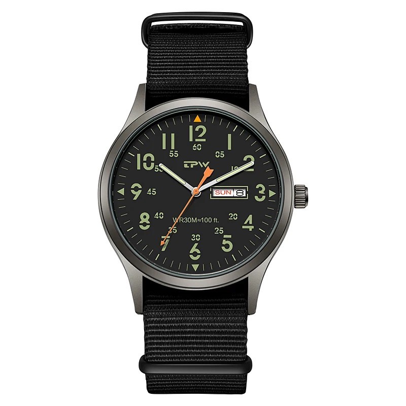 TPW 2026 Field Watch Quartz Military 24H Display Fabric Nylon Strap Easy Read