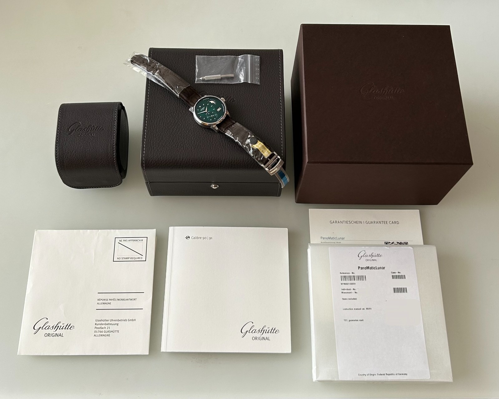 Glashütte Original PanoMaticLunar – Green fumé dial – 2026 New Set