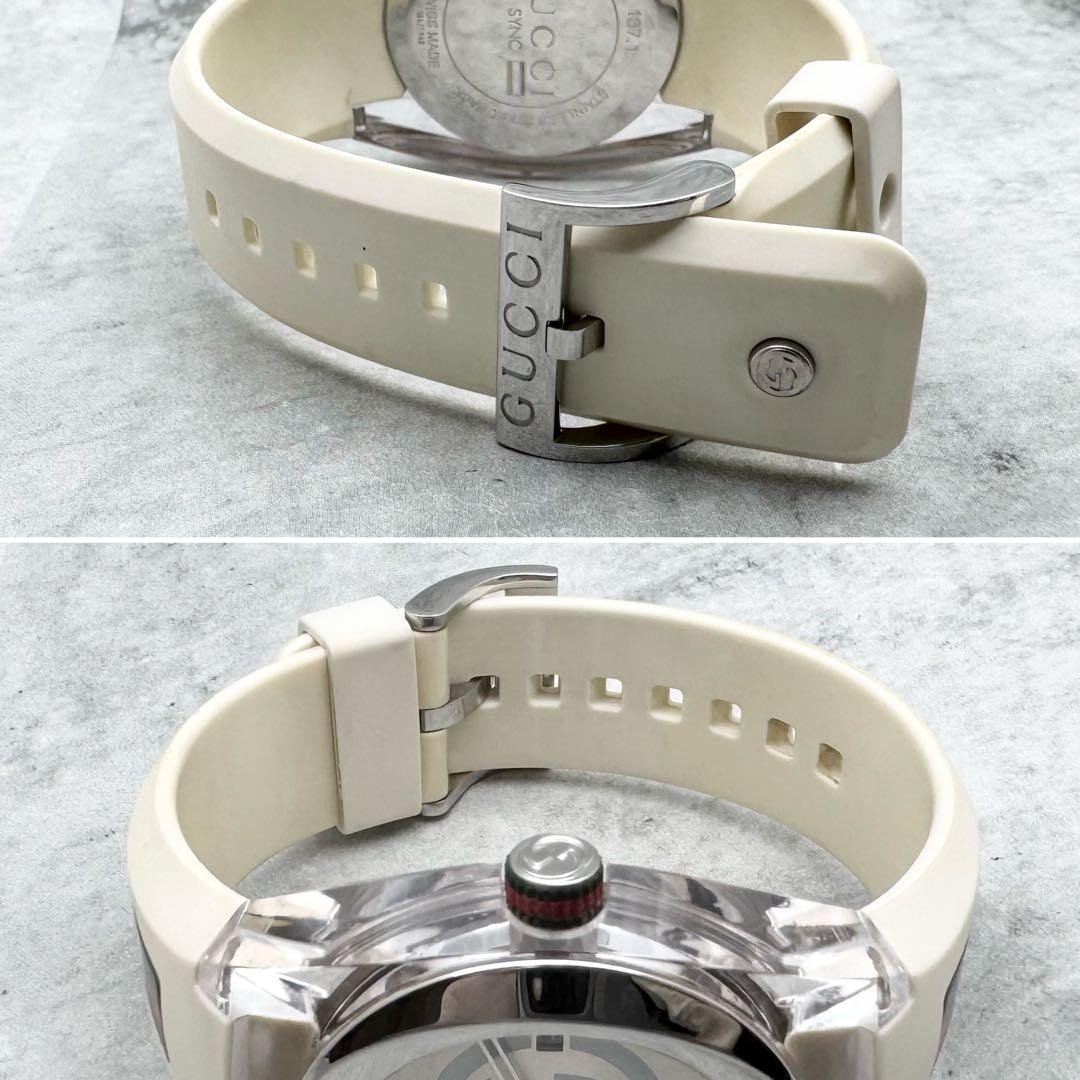 Gucci Sync 137.1 Silver Watch Web Stripe Ships from Japan