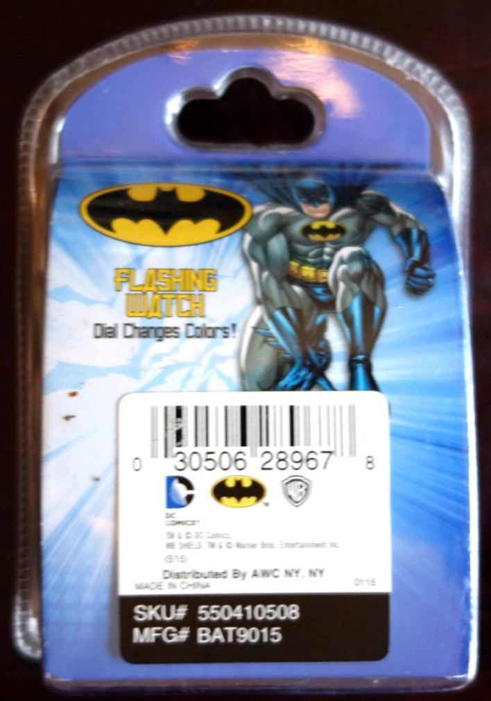 DC Comics BATMAN Flashing Watch ACCUTIME Dial Changes Color NEW BAT9015