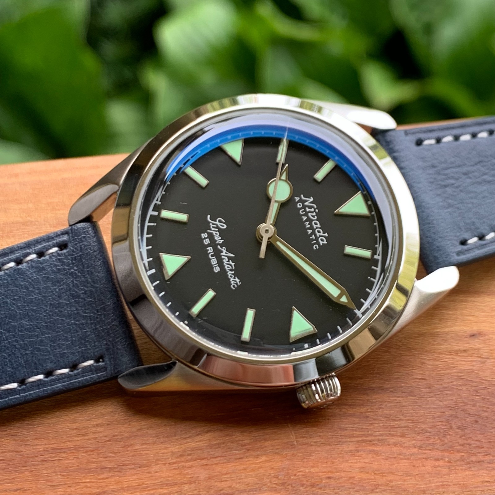 Nivada Super Antarctic Green Ref. 32026A17 Automatic 38mm Wristwatch -Box Papers