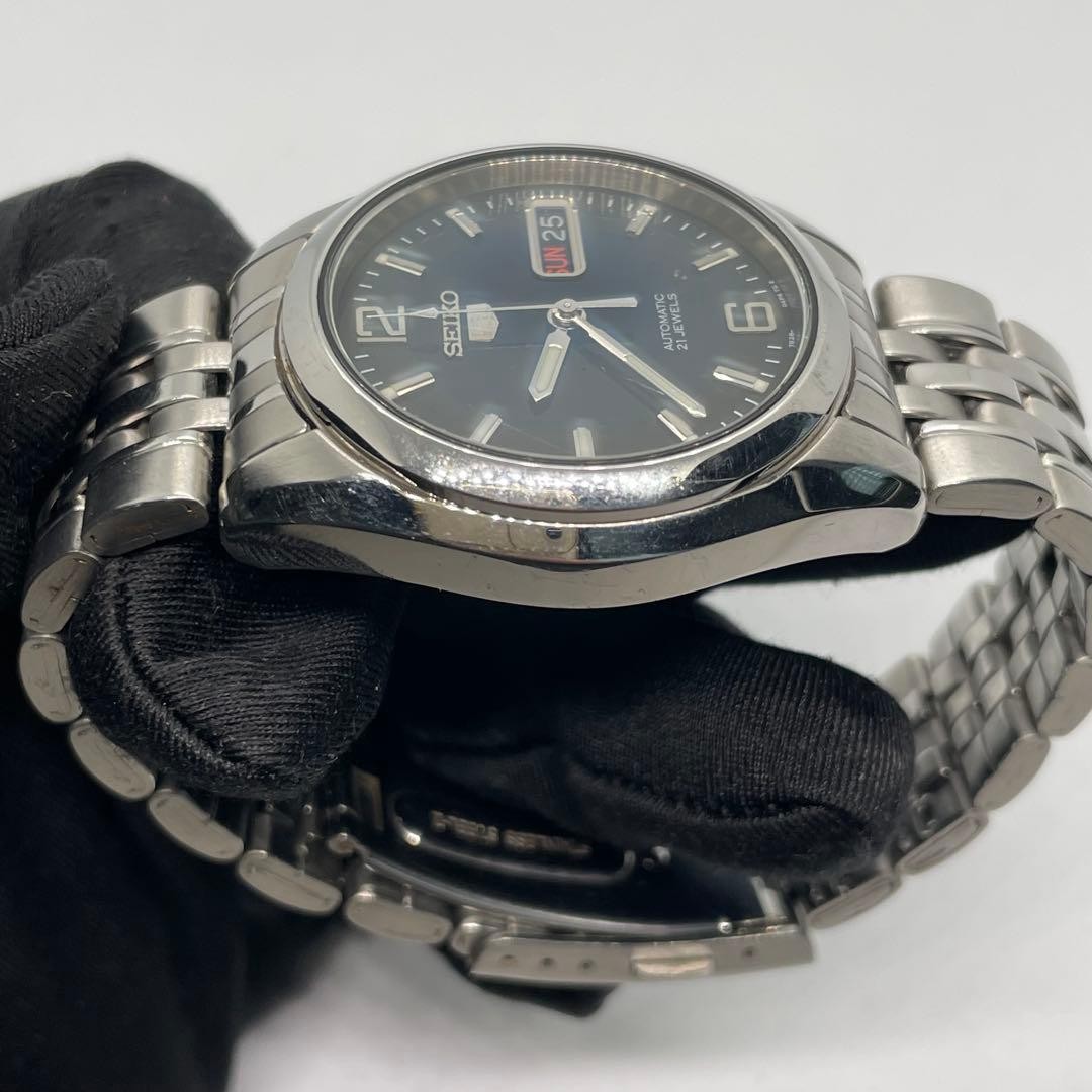 Seiko 5 Transparent back navy dial 7S26 01V0 Working Includes box From Japan
