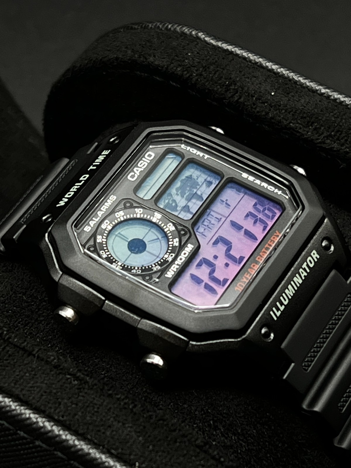 “Deep Sea” | 🔵🟣 | Custom CASIO AE-1200WHD | World Time | Royale | Watch MOD