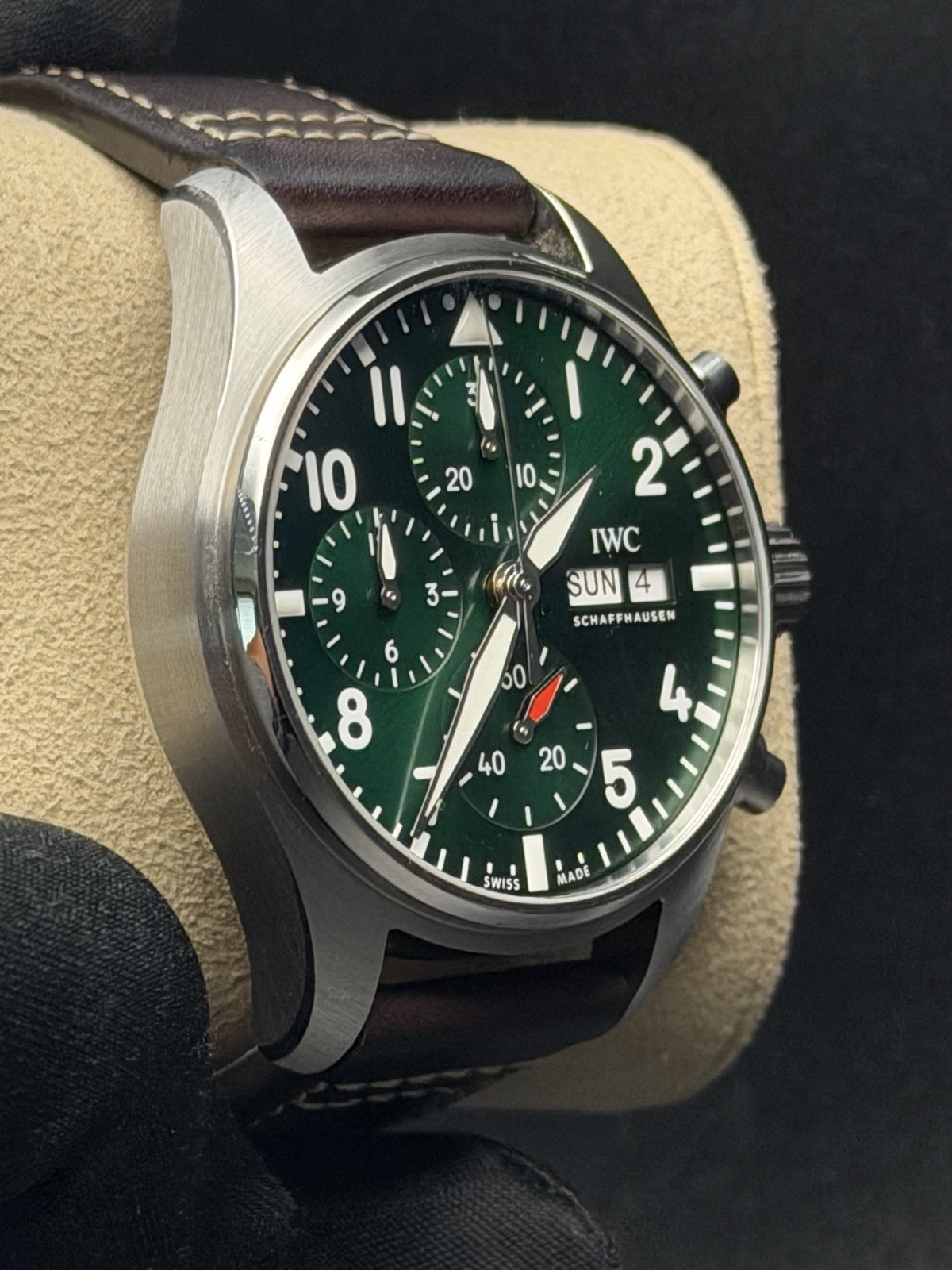 IWC Pilot Chrono Green Dial 41mm Ref. IW388103 Full Set + Extra OEM Strap