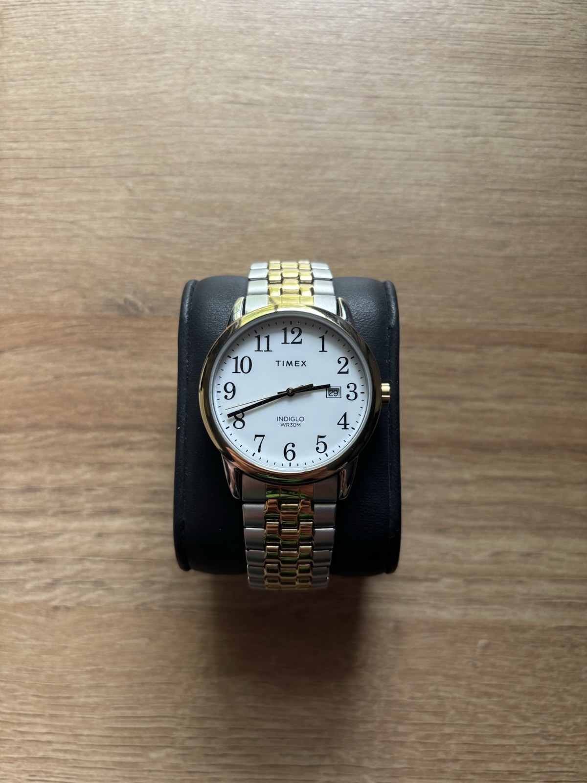 Timex Indiglo Men’s Two-Tone Stainless Bracelet Watch Quartz White Dial Date