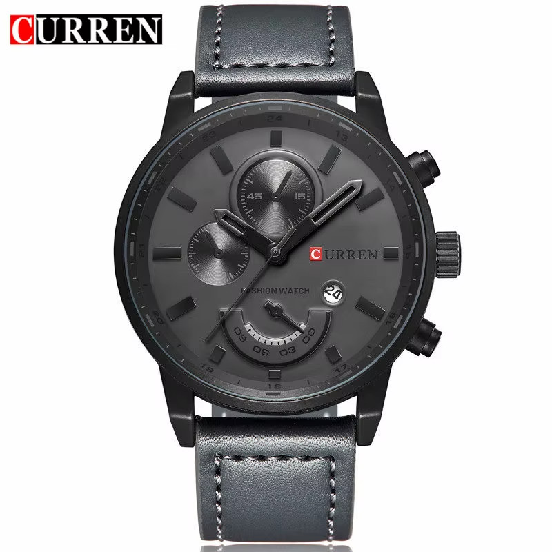 Curren 8217 Men’s Quartz Watch Leather Band Steel Case 26mm