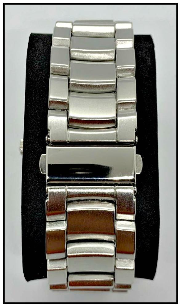 Mens CLASSY ELEGANT Large Square Silver LUXURY Designer Fashion WRIST WATCH 49mm