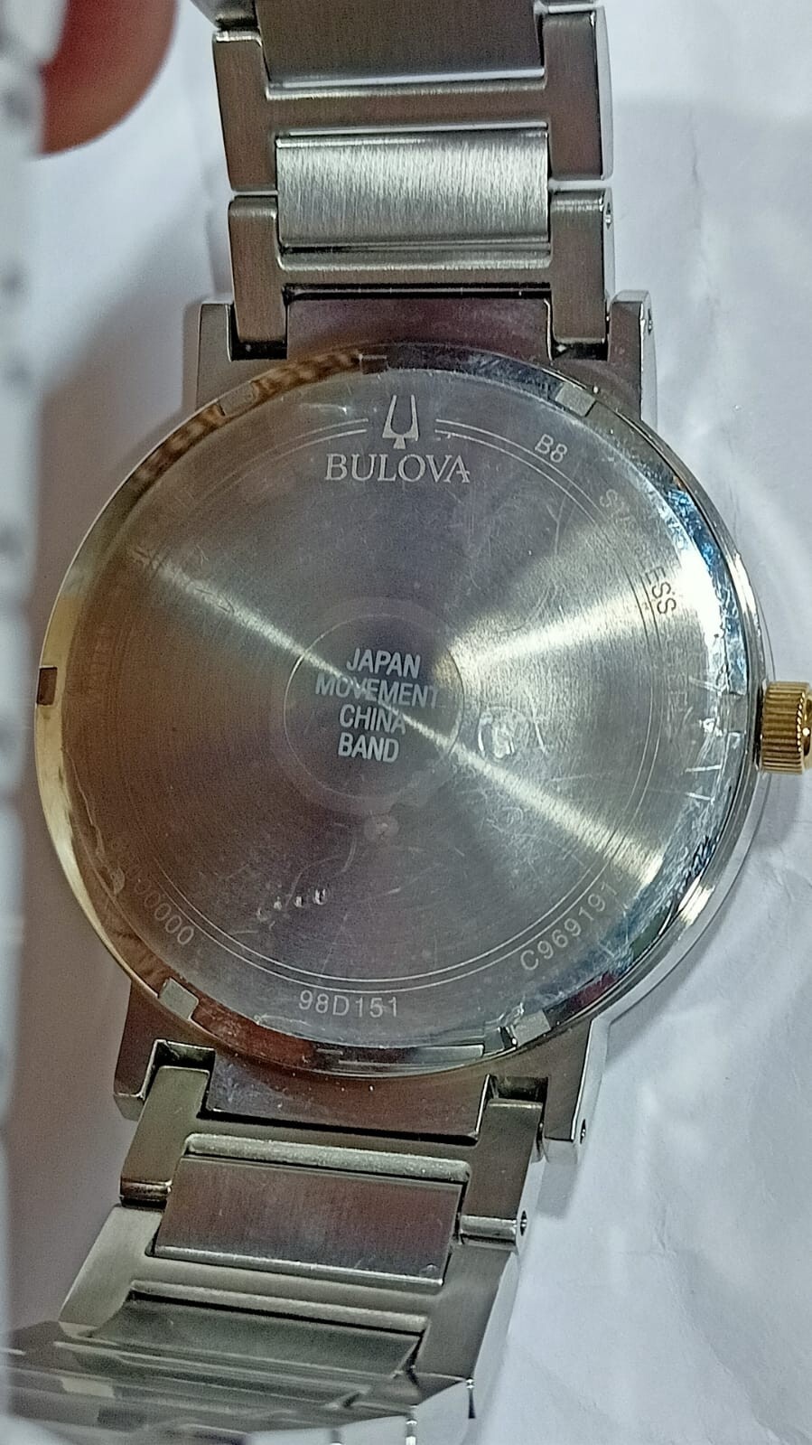 98D151 BULOVA SILVER DIAL STAINLESS STEEL MEN’S WATCH M-221