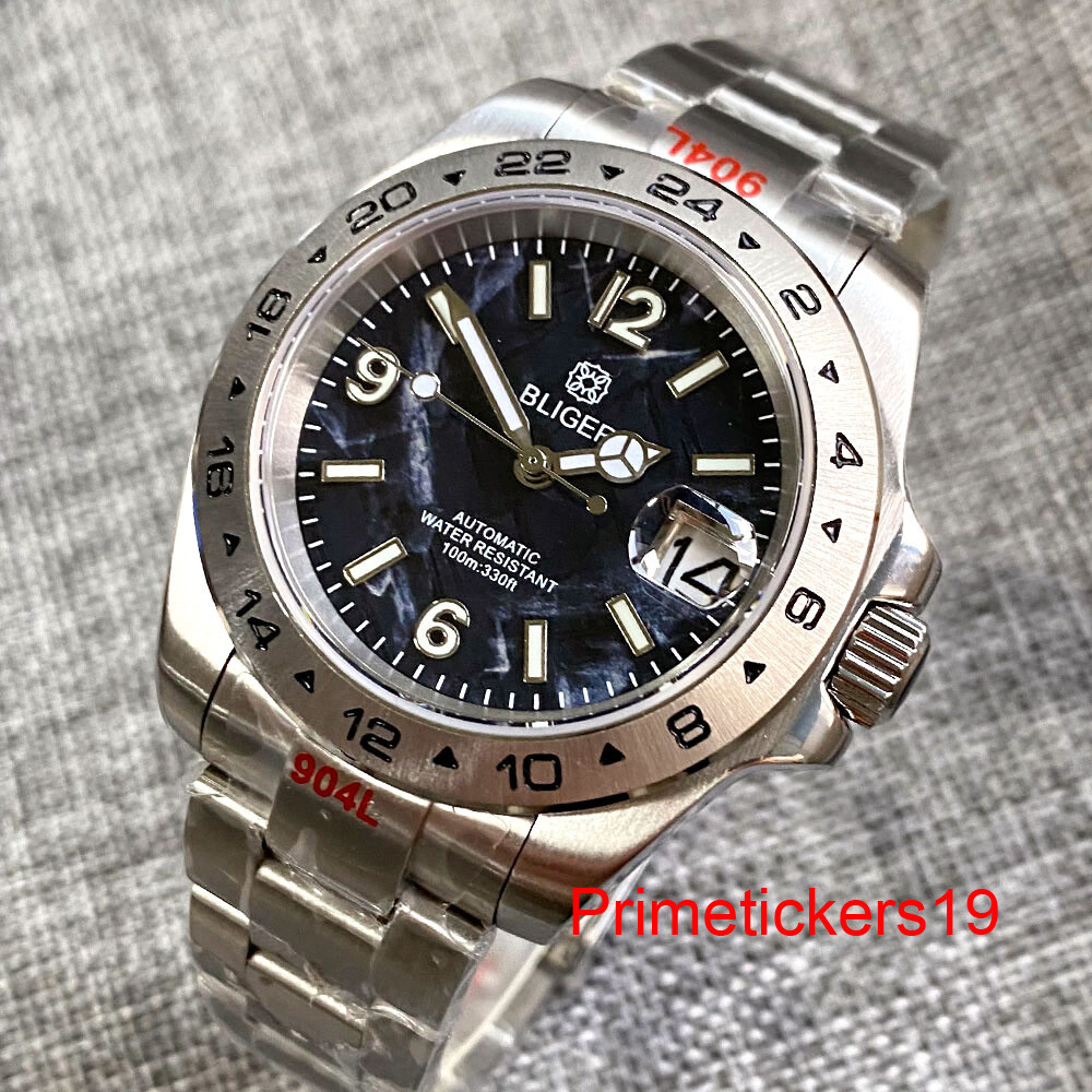 BLIGER Black/Blue/Green Dial 39mm NH35 Steel Automatic Men Watch Date Sapphire