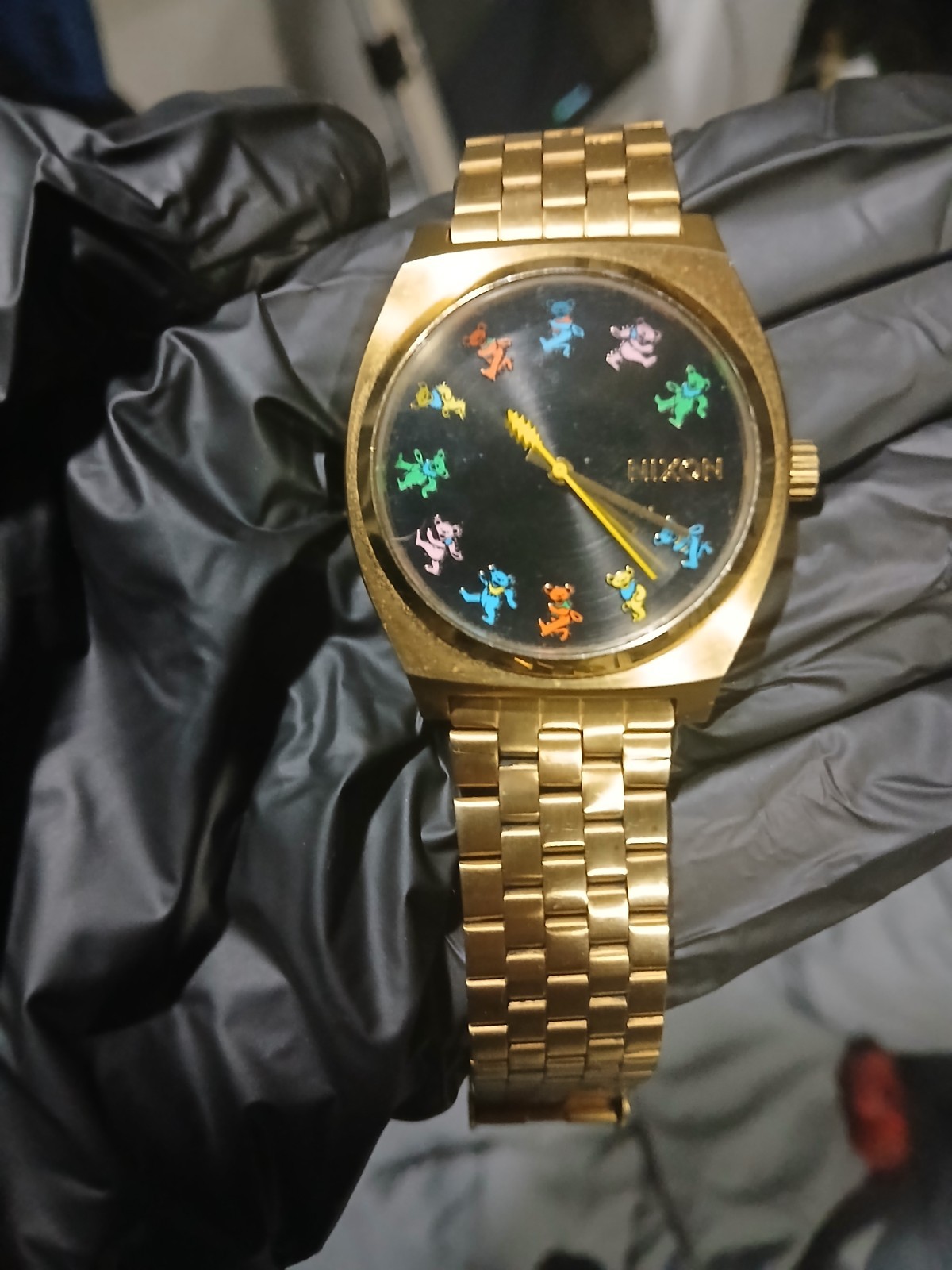 nixon dancing bears grateful dead watch stainless steel back lettering perfect c