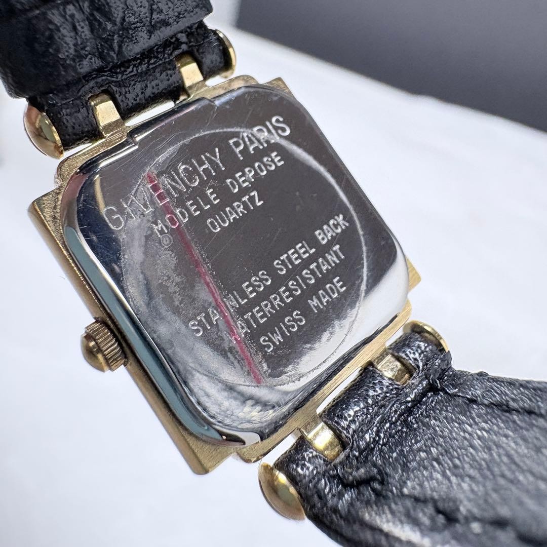 Givenchy 4G Logo Square Gold Quartz Vintage Wristwatch Timepiece Classic