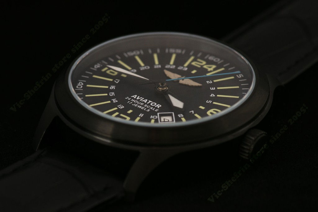 MILITARY style Automatic 24H mode mechanical watch Raketa AVIATOR Russian NOS!!