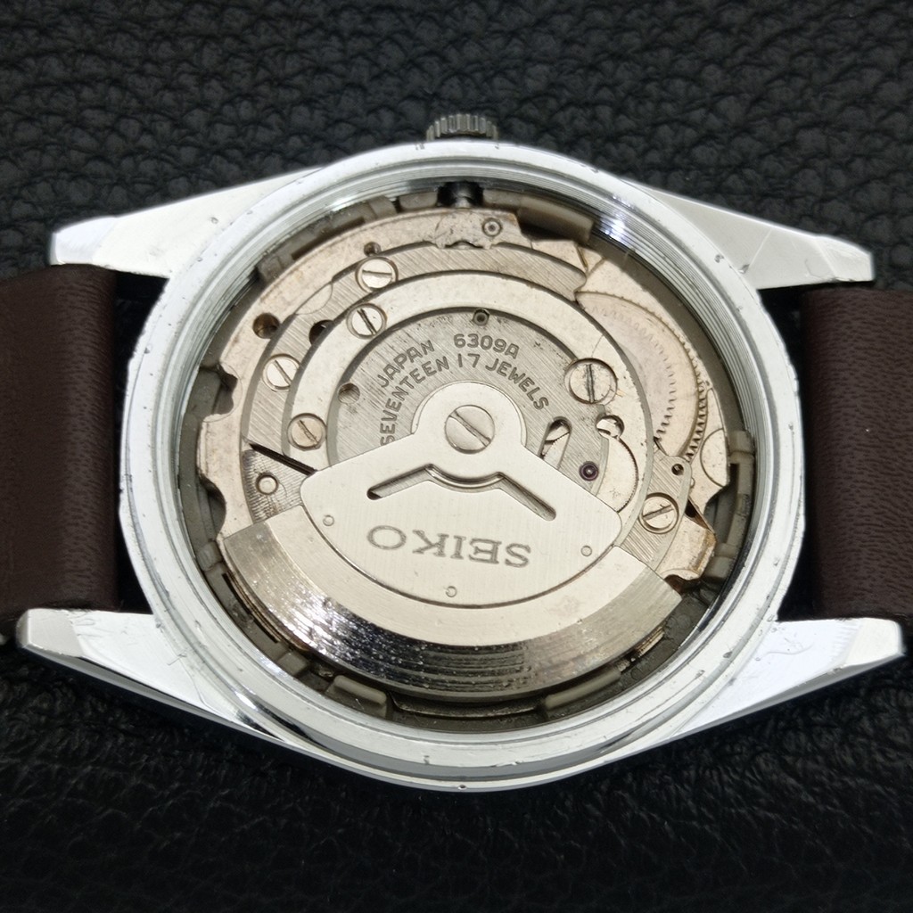 REFURBISHED SEIKO 5 AUTOMATIC 6309A JAPAN MENS VINTAGE SILVER WATCH a442821-1
